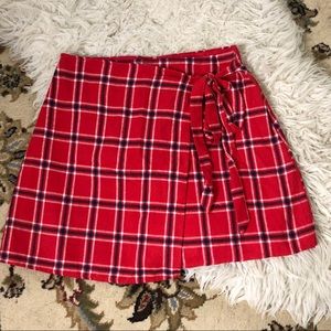 Flannel Wrap Skirt from Revolve